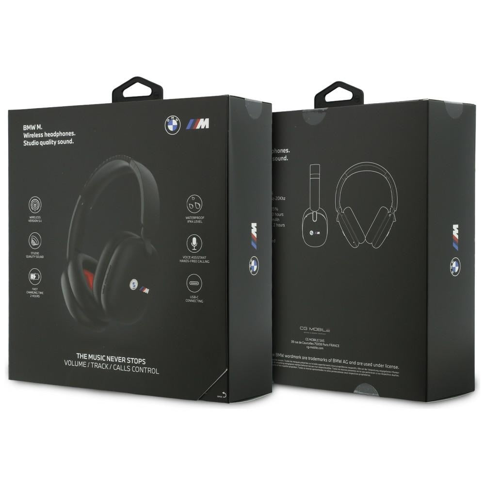 Słuchawki nauszne Bluetooth BMW M Geometric Design 3666339593698 Słuchawki nauszne BMW Printed Logos Bluetooth czarny BMBHXHMM1ILK
