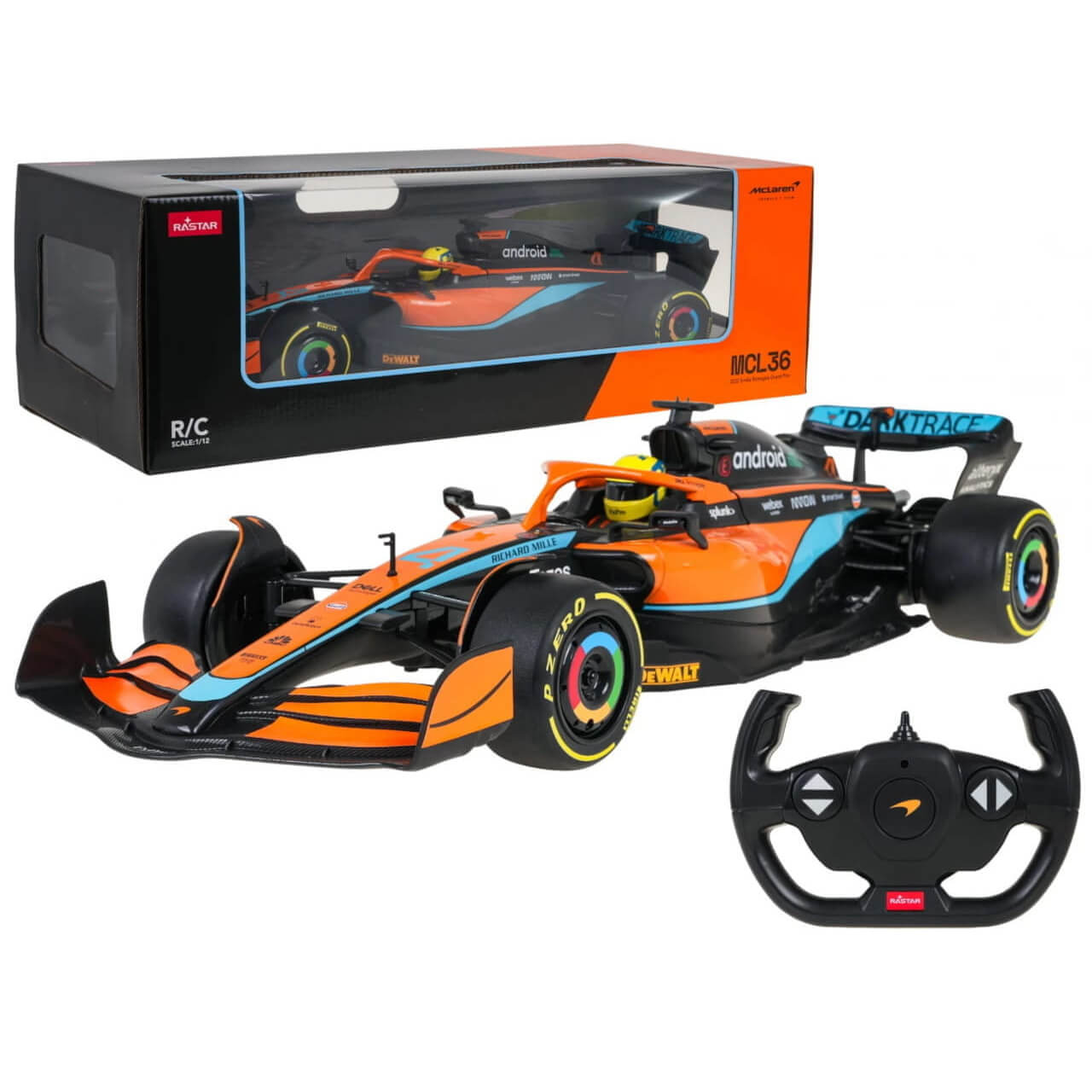 Zdalnie sterowany Bolid McLaren F1 MCL36 1:12 RC Pomarańczowy
