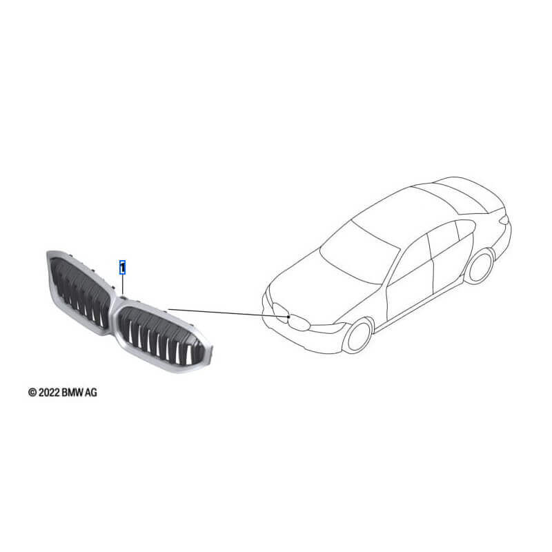 Grill nerki BMW Serii 3 (G20/G21) LCI Czarne Shadow-Line 51115A1BFA9