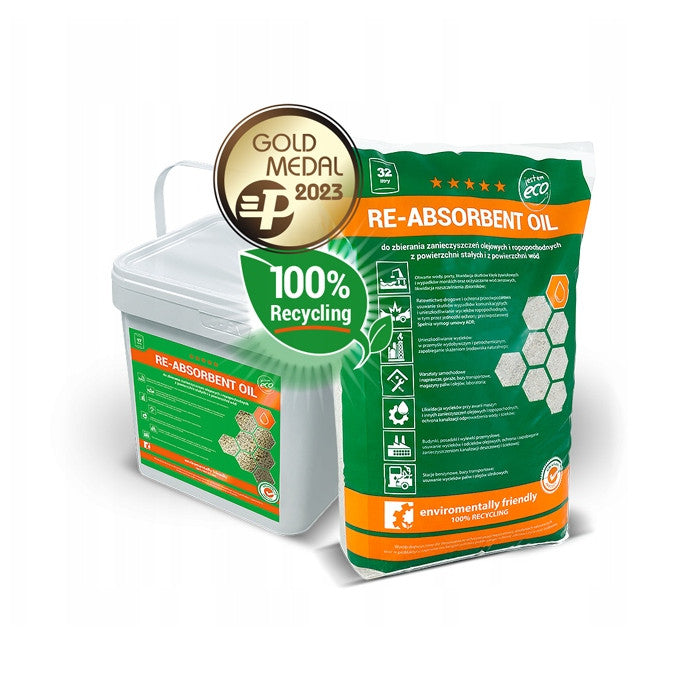 Sorbent do oleju i substancji ropopochodnych Re-Absorbent Oil worek 32 L – chłonność 600%, CNBOP, PZH