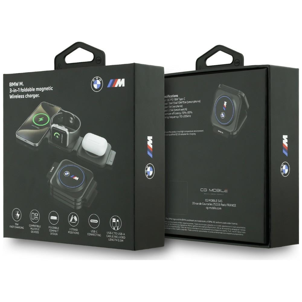 Ładowarka indukcyjna 3w1 BMW M Q2 Print Logo Blue – moc, styl i technologia w duchu BMW M