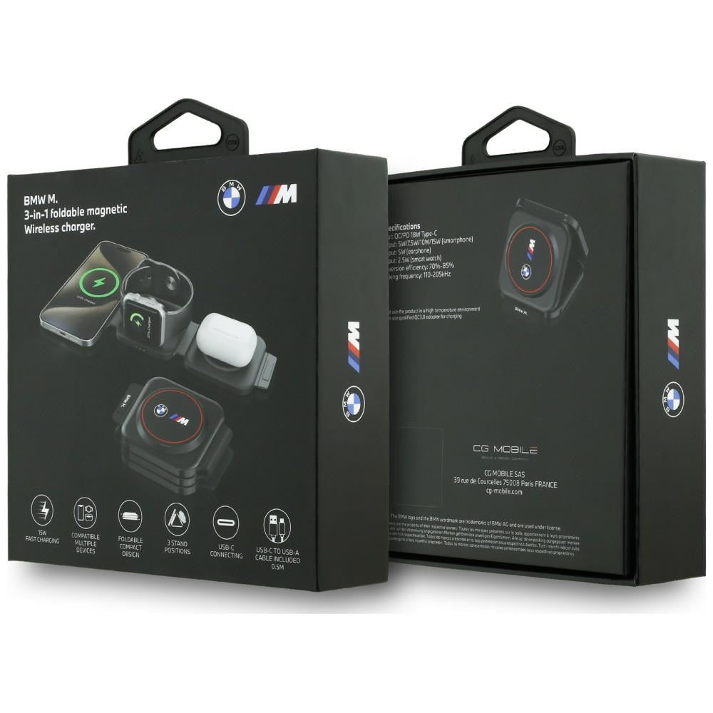 Ładowarka indukcyjna 3w1 BMW M Qi2 15W Print Logo Red MagSafe 3666339593667