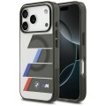 Etui iPhone 17 Pro Max 6,9" BMW M IML Metal Buttons Tricolor Lines MagSafe Szare 3666339487591