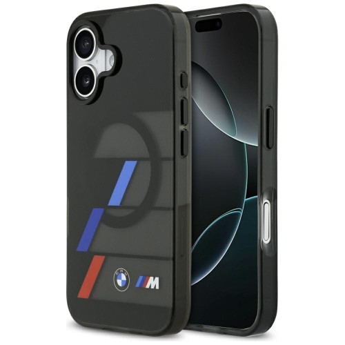 Etui iPhone 17 6,27" BMW M IML Metal Buttons Tricolor Lines MagSafe Czarne 3666339487409