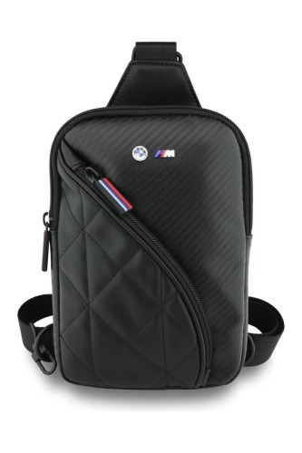 Saszetka Crossbody BMW M Carbon Pocket Czarna 3666339478490 Torebka na telefon BMW M Carbon Pocket Metal Logo Crossbody Czarna