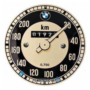 Okrągła tabliczka BMW Tachometr Retro 35 cm średnicy