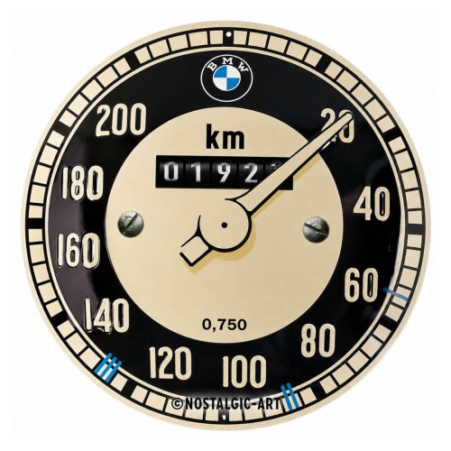 Okrągła tabliczka BMW Tachometr Retro 35 cm średnicy