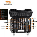 Klucze nasadowe 1/2" 1/4" zestaw 73 szt. CrV 10-054 NEO TOOLS
