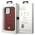 Etui iPhone 14 Pro 6,1" BMW Brown Leather Seats Pattern MagSafe 3666339089085
