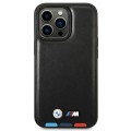 Etui iPhone 14 Pro Max 6,7" BMW M Black Leather Stamp Tricolor Magsafe 3666339089337