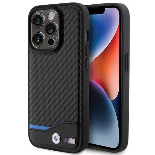 Etui iPhone 15 Pro 6.1" czarny/black Leather Carbon 3666339143855