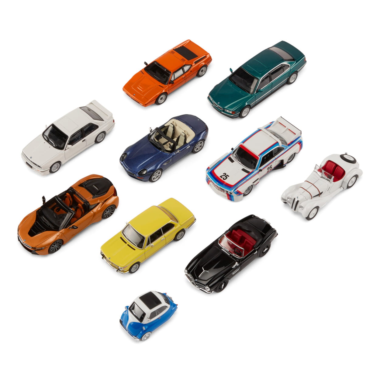 Zestaw miniatur BMW Collection 1:64 - 10 sztuk 80425B5F660 - AUTO